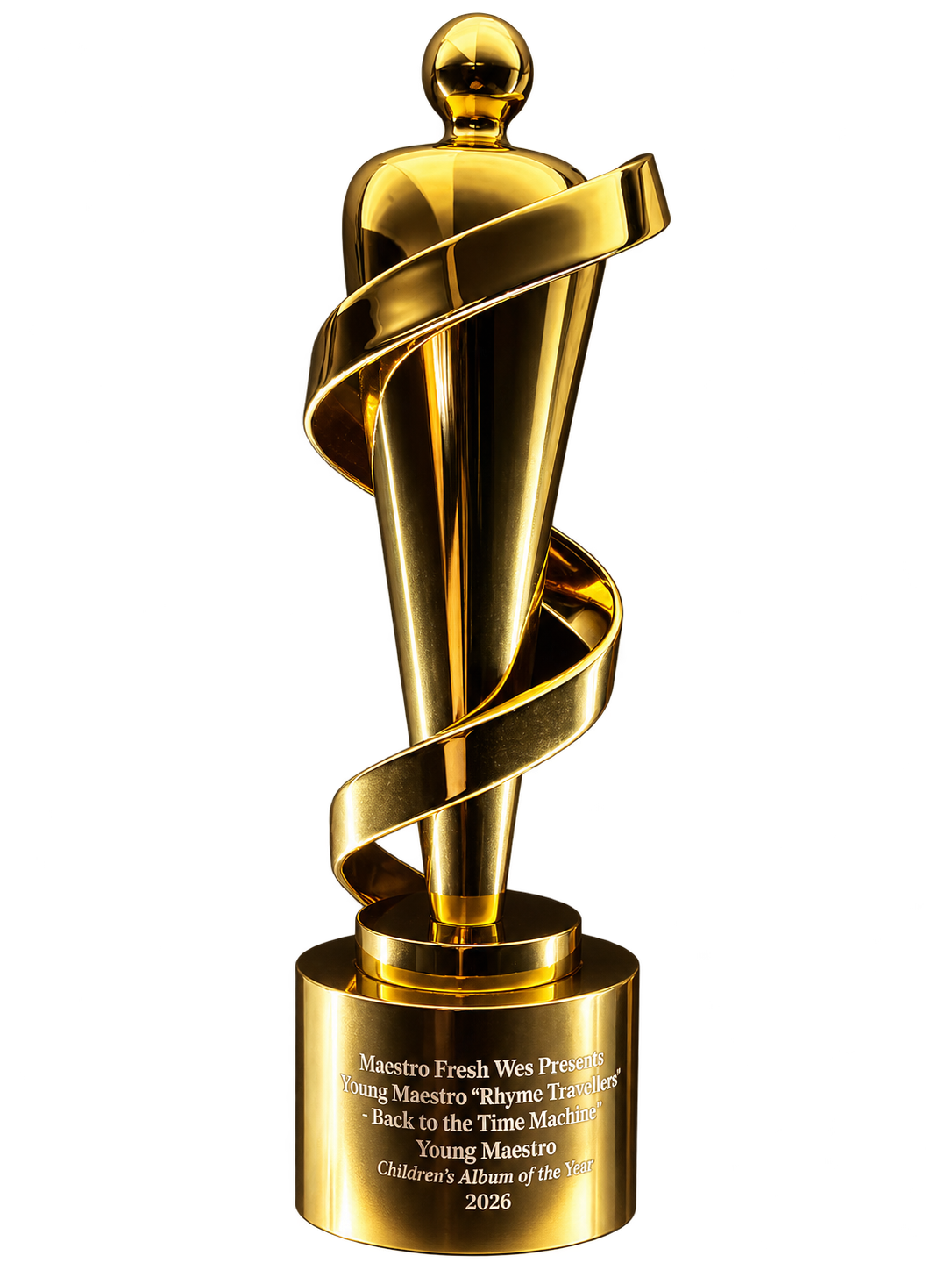 Dub J’s JUNO trophy, cleaned from the original photograph